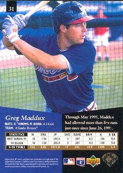 1995 SP #31 Greg Maddux Back