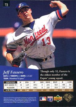 1995 SP #72 Jeff Fassero Back