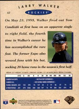 1995 SP Championship #42 Larry Walker Back