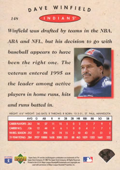 1995 SP Championship #148 Dave Winfield Back