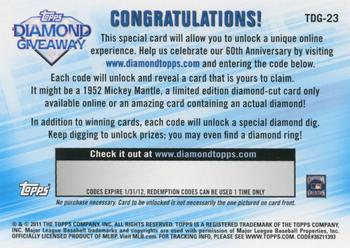2011 Topps - Diamond Giveaway #TDG-23 Cal Ripken Jr. Back