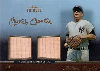 2011 Topps Tribute - Dual Relics Black #TDR-MM Mickey Mantle Front
