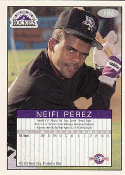 1993-94 Fleer Excel #186 Neifi Perez Back