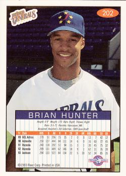 1993-94 Fleer Excel #202 Brian Hunter Back