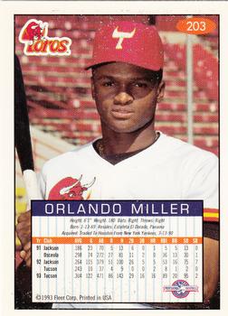 1993-94 Fleer Excel #203 Orlando Miller Back