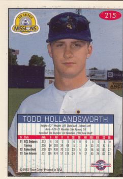1993-94 Fleer Excel #215 Todd Hollandsworth Back