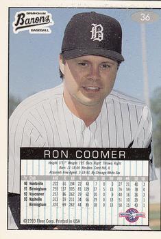 1993-94 Fleer Excel #36 Ron Coomer Back