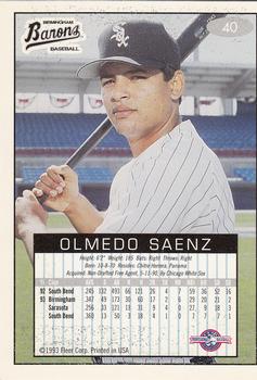 1993-94 Fleer Excel #40 Olmedo Saenz Back