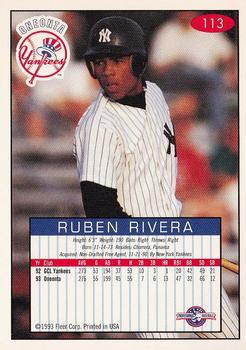 1993-94 Fleer Excel #113 Ruben Rivera Back