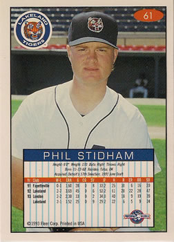 1993-94 Fleer Excel #61 Phil Stidham Back