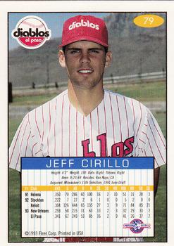 1993-94 Fleer Excel #79 Jeff Cirillo Back