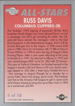 1993-94 Fleer Excel - All-Stars #4 Russ Davis Back