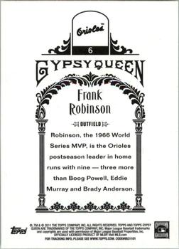 2011 Topps Gypsy Queen #6 Frank Robinson Back