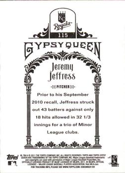 2011 Topps Gypsy Queen #115 Jeremy Jeffress Back