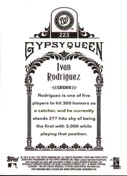 2011 Topps Gypsy Queen #223 Ivan Rodriguez Back