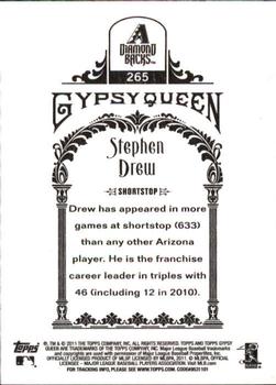 2011 Topps Gypsy Queen #265 Stephen Drew Back