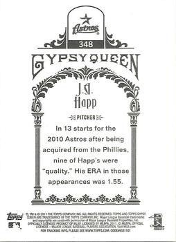 2011 Topps Gypsy Queen #348 J.A. Happ Back