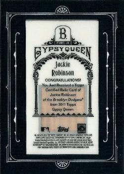 2011 Topps Gypsy Queen - Framed Mini Relics #FMRC-JR Jackie Robinson Back