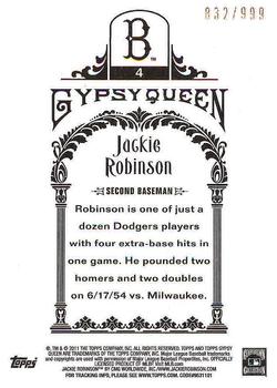 2011 Topps Gypsy Queen - Framed Paper #4 Jackie Robinson Back