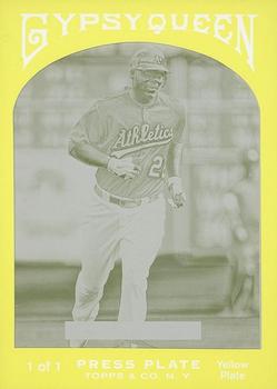 2011 Topps Gypsy Queen - Framed Printing Plate Yellow #105 Chris Carter Front