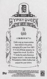 2011 Topps Gypsy Queen - Great Ones Mini #GO24 Ty Cobb Back