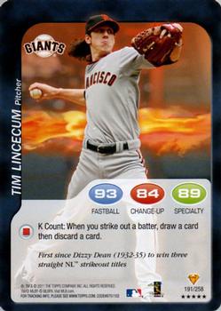 2011 Topps Attax #191 Tim Lincecum Front