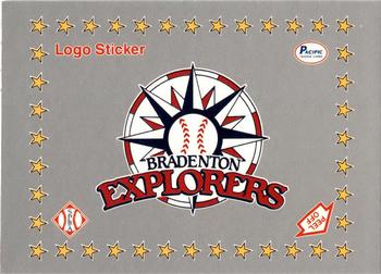 1990 Pacific Senior League - Logo Stickers #NNO Bradenton Explorers Logo Front