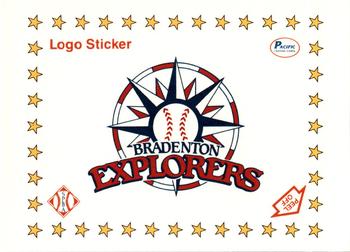 1990 Pacific Senior League - Logo Stickers #NNO Bradenton Explorers Logo Front