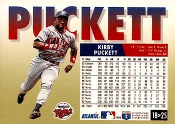 1993 Fleer Atlantic #18 Kirby Puckett Back