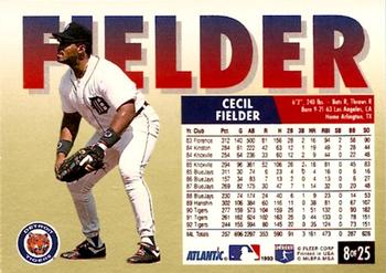 1993 Fleer Atlantic #8 Cecil Fielder Back