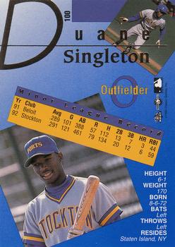 1993 Classic Best Gold #100 Duane Singleton Back