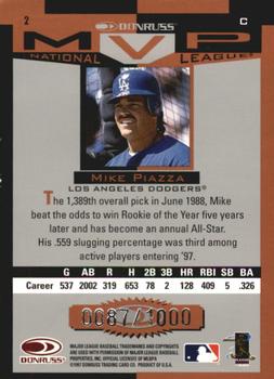 1997 Donruss Team Sets - MVP's #2 Mike Piazza Back