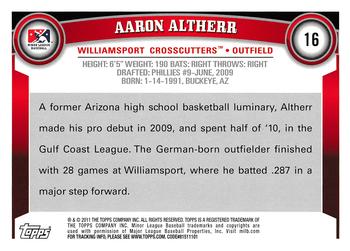 2011 Topps Pro Debut #16 Aaron Altherr Back