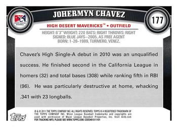 2011 Topps Pro Debut #177 Johermyn Chavez Back