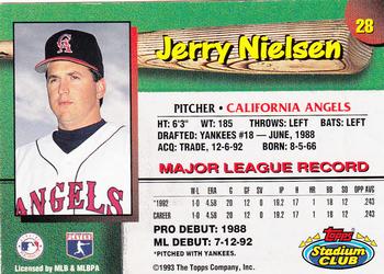 1993 Stadium Club California Angels #28 Jerry Nielsen  Back