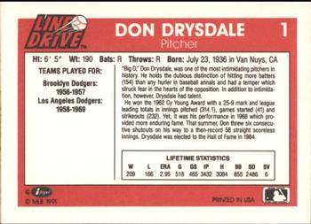 1991 Line Drive #1 Don Drysdale Back