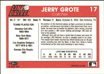 1991 Line Drive #17 Jerry Grote Back