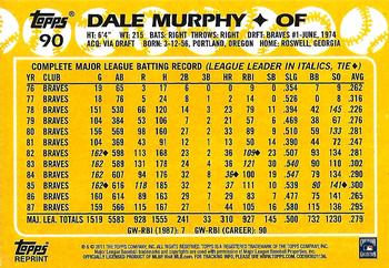 2011 Topps - 60 Years of Topps Original Back #90 Dale Murphy Back