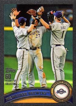 2011 Topps - Black #187 Milwaukee Brewers Front