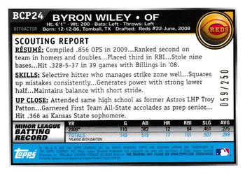 2010 Bowman - Chrome Prospects Blue Refractors #BCP24 Byron Wiley Back