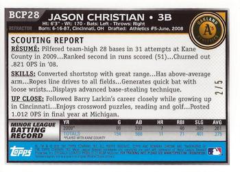 2010 Bowman - Chrome Prospects Red Refractors #BCP28 Jason Christian Back
