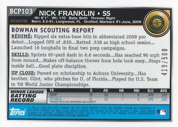 2010 Bowman - Chrome Prospects Refractors #BCP103 Nick Franklin Back