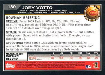 2010 Bowman - Gold #180 Joey Votto Back
