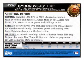 2010 Bowman Chrome - Prospects Black #BP24 Byron Wiley Back
