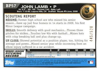 2010 Bowman - Prospects Blue #BP57 John Lamb Back