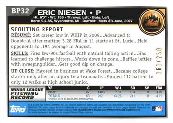 2010 Bowman - Prospects Orange #BP32 Eric Niesen Back