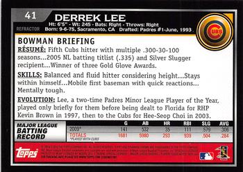 2010 Bowman Chrome - Refractors #41 Derrek Lee Back