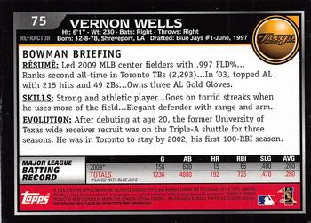 2010 Bowman Chrome - Refractors #75 Vernon Wells Back