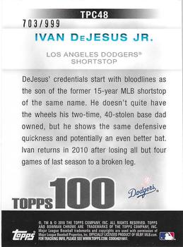 2010 Bowman Chrome - Topps 100 Prospects #TPC48 Ivan DeJesus Jr. Back