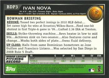 2010 Bowman Draft Picks & Prospects - Gold #BDP3 Ivan Nova Back